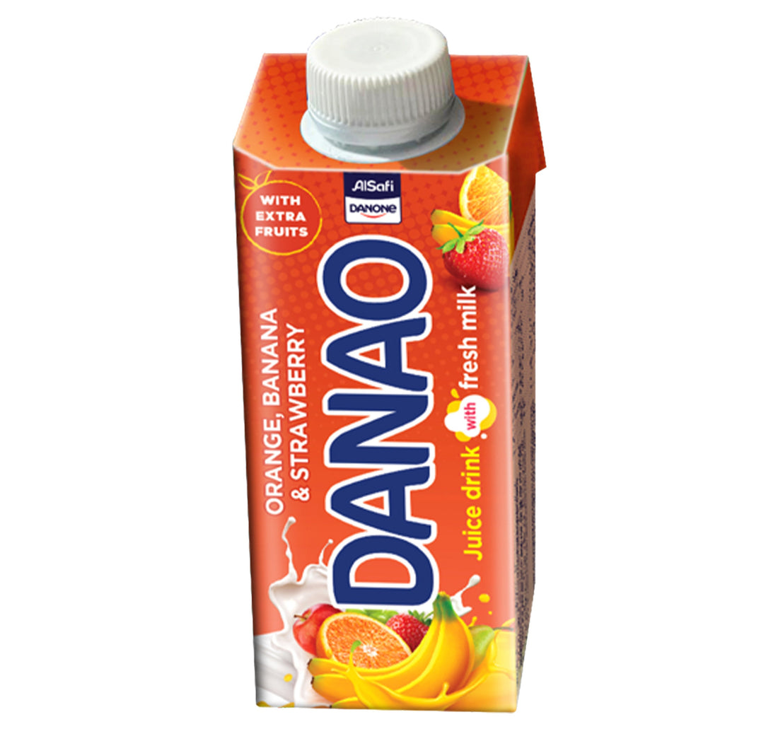 Danao No Added Sugar Orange-Banana & Strawberry Juice Drink with Milk 180 ml