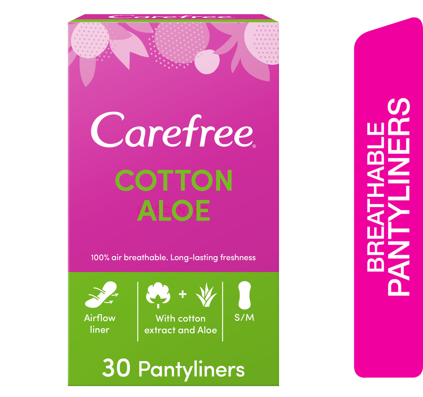 بطانات كيرفري اليومية القطنية بخلاصة الصبار، 30 قطعة