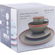Miware Dinner Set 16pcs Green & Terracotta Edge
