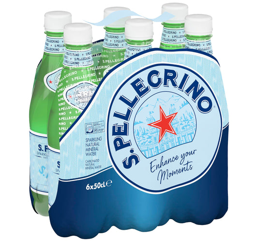 San Pellegrino Sparkling Natural Mineral Water PET Bottle 6 x 500 ml
