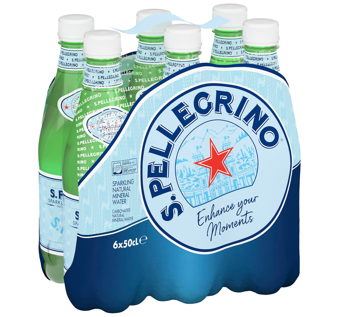 San Pellegrino Sparkling Natural Mineral Water PET Bottle 6 x 500 ml