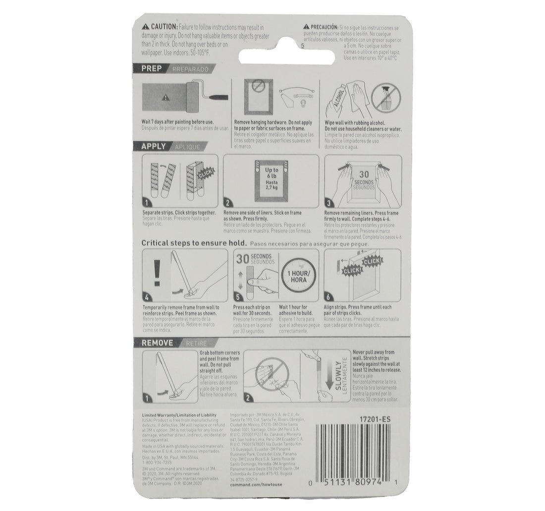 3M Medium Picture Hanging Strips, 17201