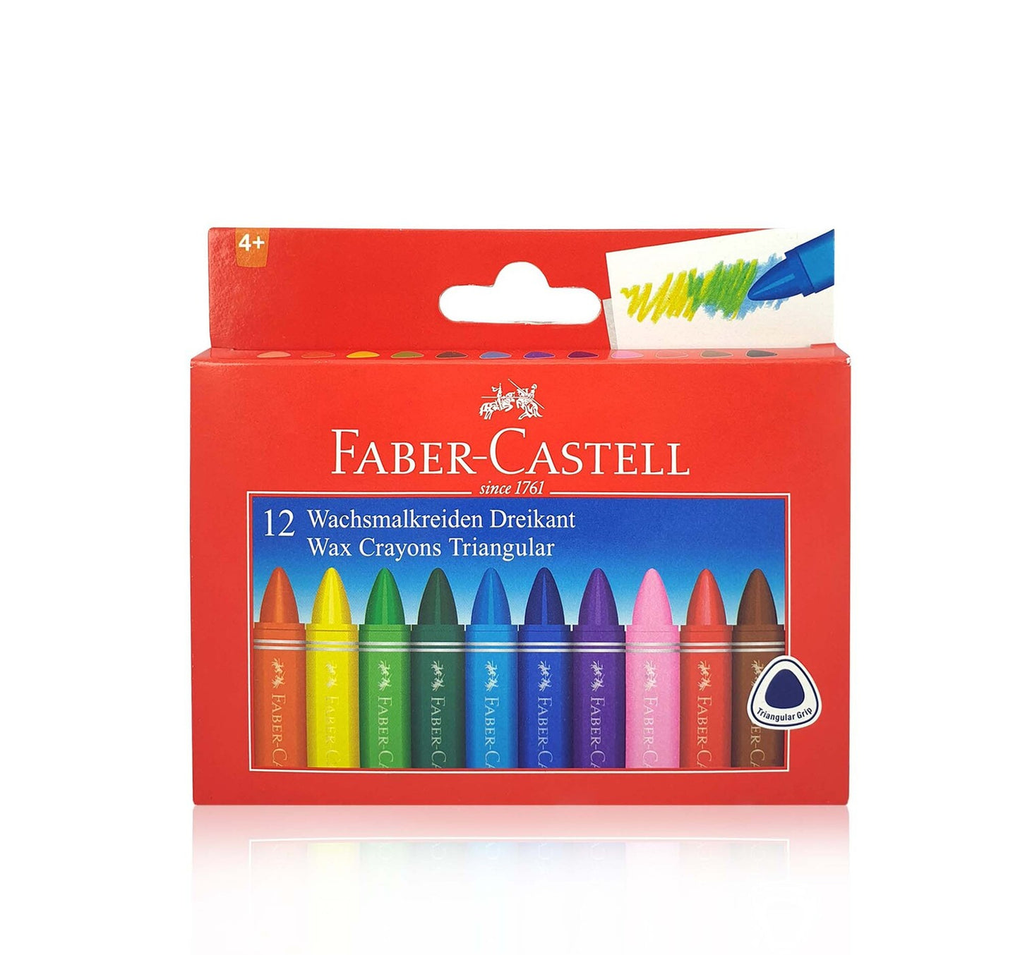 Faber-Castell Triangular Wax Crayons 12 Pieces