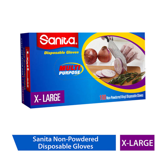Sanita Multi Purpose Non-Powdered Vinyl Disposable Bags X-Large 100 pcs
