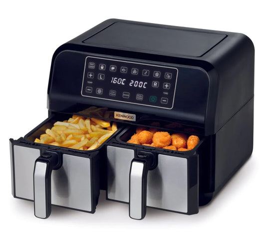 Kenwood Digital Twin Air Fryer HFM75.000MB 4Liter + 4Liter