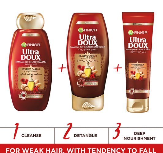 Garnier Ultra Doux Shampoo Healing Castor & Almond Oils 200 ml