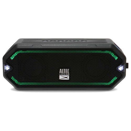 مكبر صوت لاسلكي بتقنية البلوتوث من Altec Lansing HydraJolt، مكبر صوت محمول مقاوم للماء مع شاحن هاتف مدمج وأضواء، مقاوم للصدمات والثلوج، يعمل حتى 16 ساعة