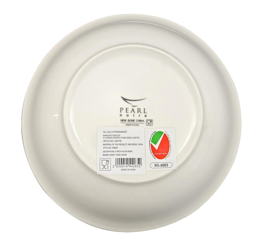 Pearl Noire Salad Bowl, 9 inches, White, NBC090GR-LIM