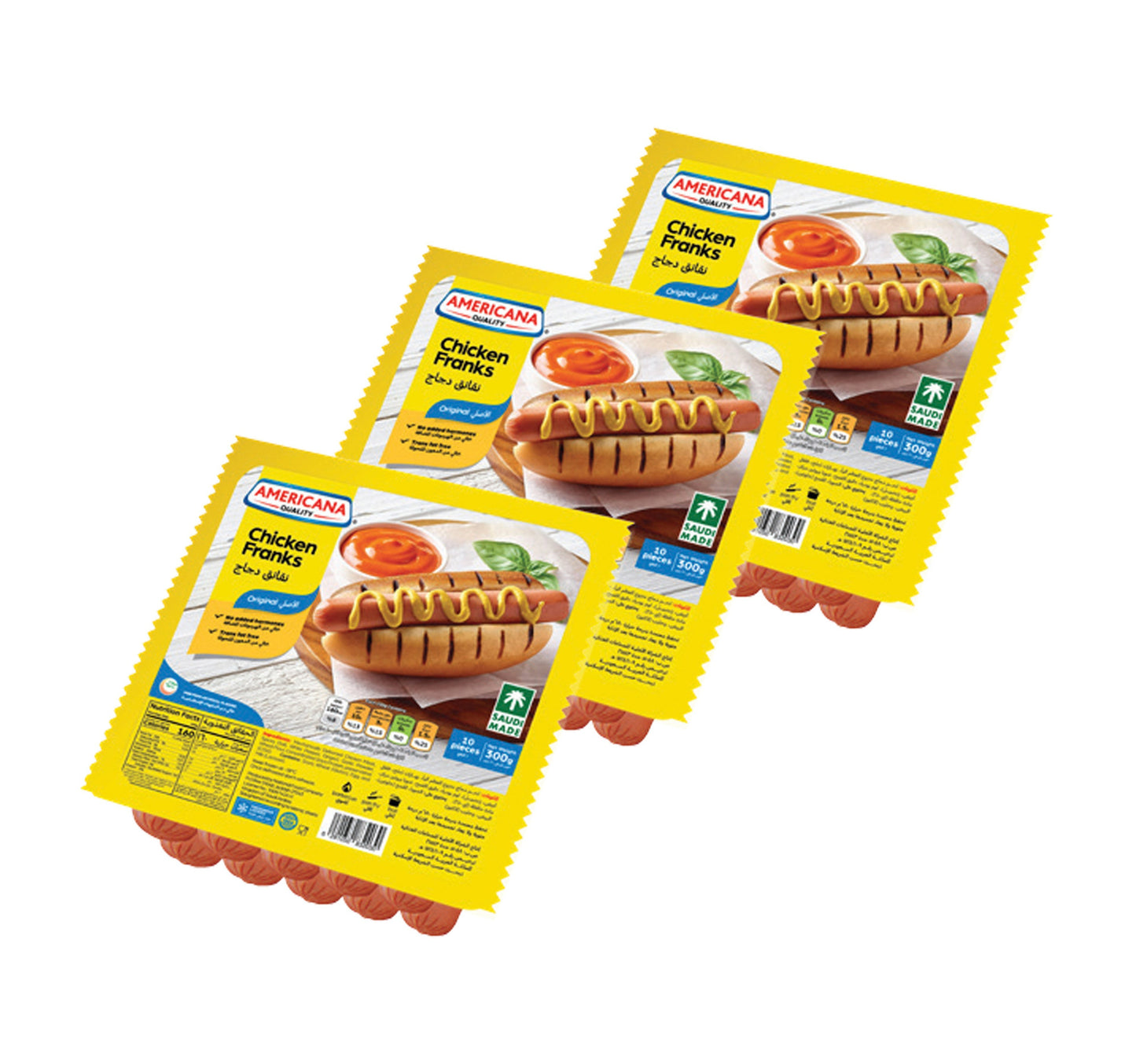 Americana Chicken Franks Original Value Pack 3 x 300 g