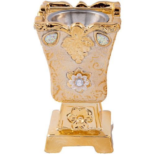 Maple Leaf Oud, Bakhoor Ceramic Incense Charcoal Burner 13.6cm Gold