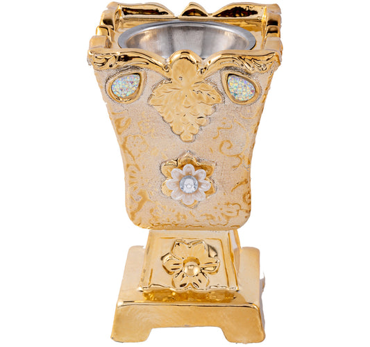 Maple Leaf Oud, Bakhoor Ceramic Incense Charcoal Burner 13.6cm Gold