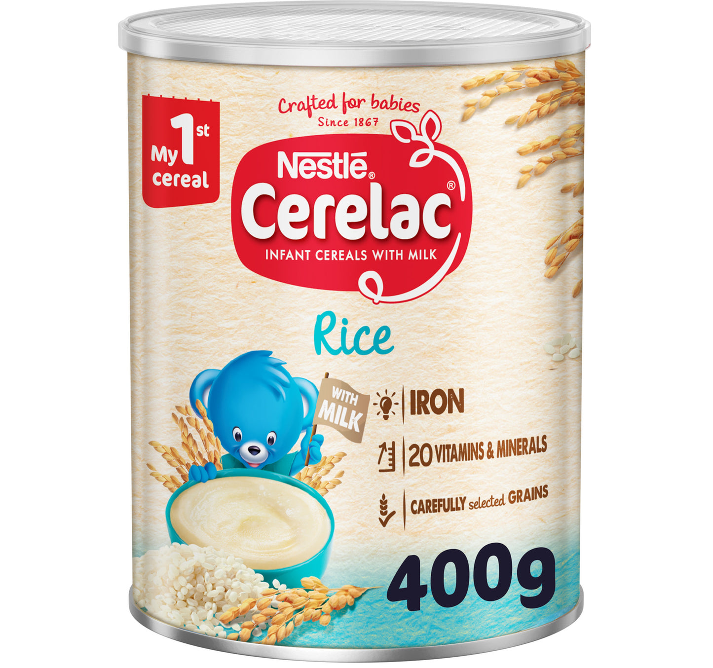 Nestle Cerelac Infant Cereals With Iron + Rice From 6 Months 400 g