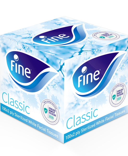 Fine Facial Tissue White Sterilized Square 2ply 100 Sheets