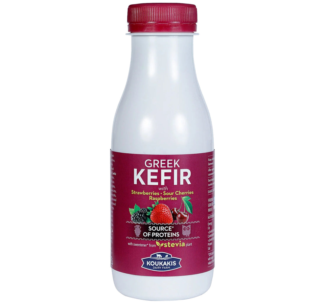 Koukakis Greek Kefir With Strawberries, Sour Cherries, Raspberries 330 ml