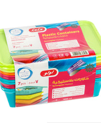 LuLu Plastic Containers Rectangular 500 ml 7 pcs