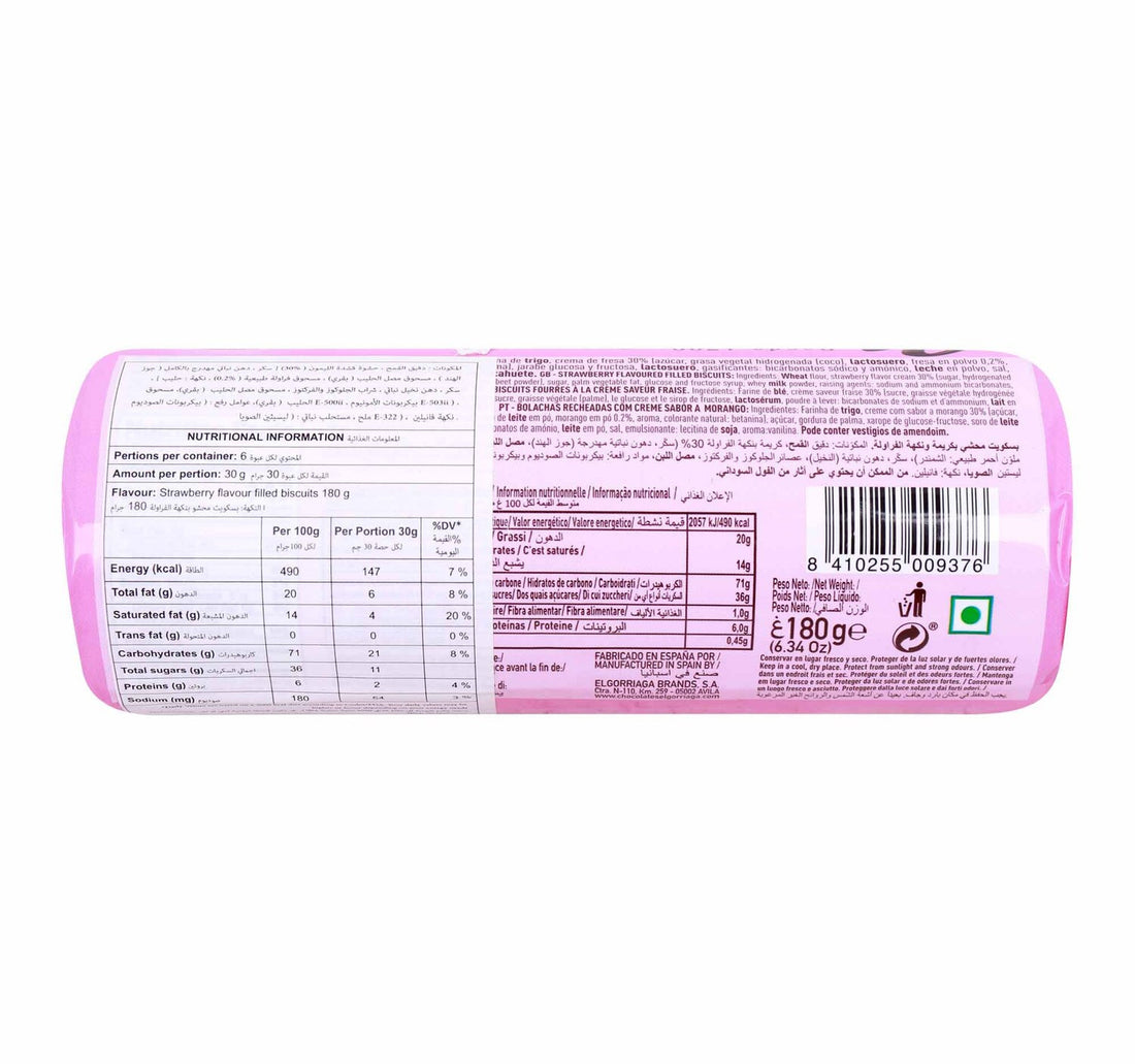 Elgorriaga Strawberry Flavored Filled Biscuit 180 g