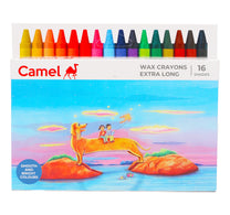 أقلام شمع كاميل طويلة جدًا، 16 لونًا
