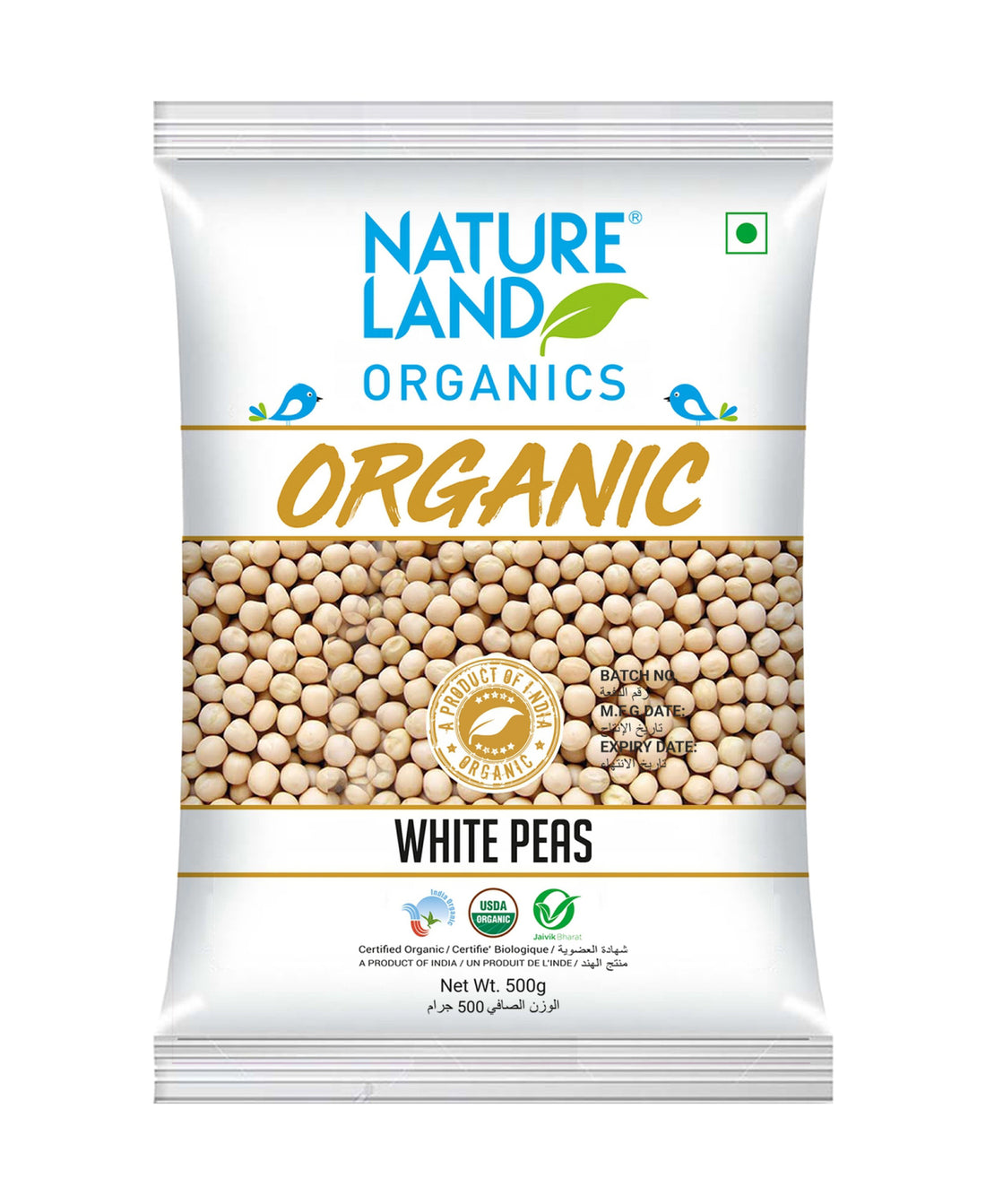 بازلاء بيضاء عضوية من ناتشرلاند، 500 غرام
