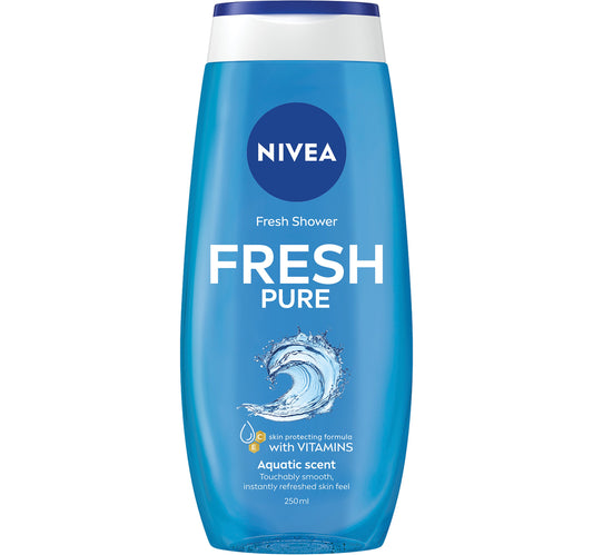 Nivea Fresh Pure Shower Gel Body Wash with Sea Minerals & Aquatic Scent Moisturising Formula 250 ml