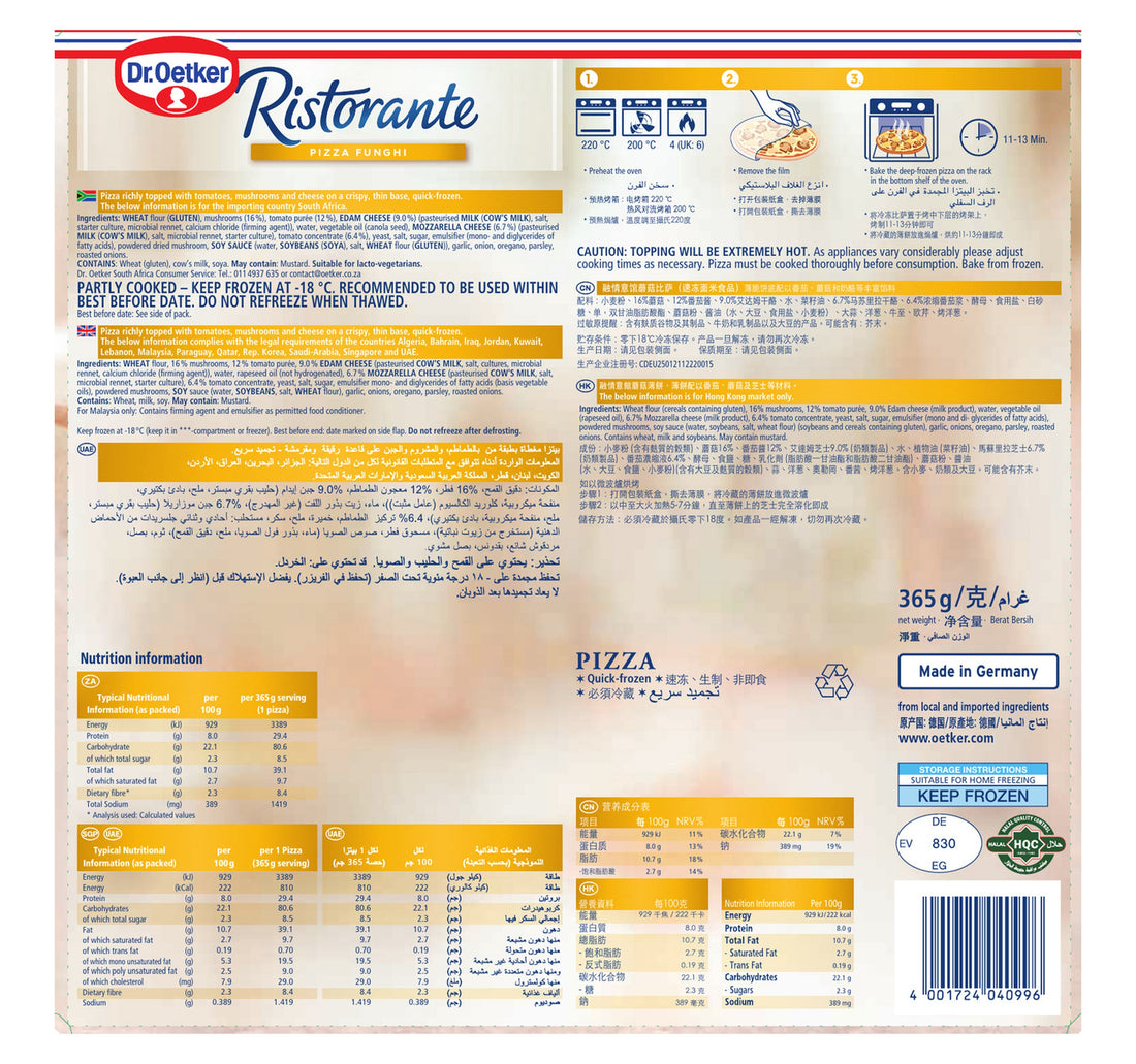 Dr.Oetker Ristorante Pizza Funghi 365 g