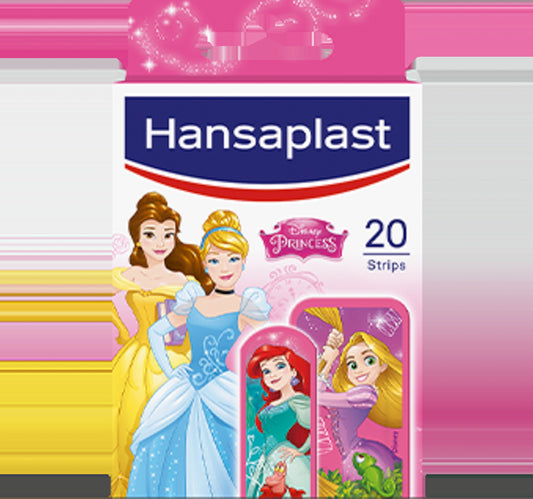 ضمادات جروح هانسابلاست ديزني برينسيس للأطفال مقاومة للماء، 20 قطعة