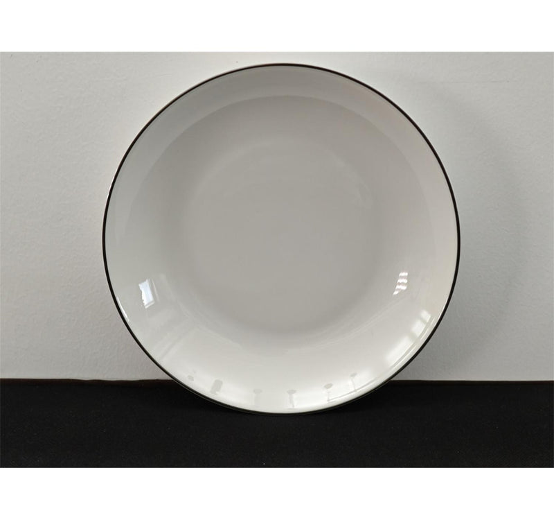 Pearl Noire Soup Plate, 8 inches, White, NBC080SR-LIM/WH