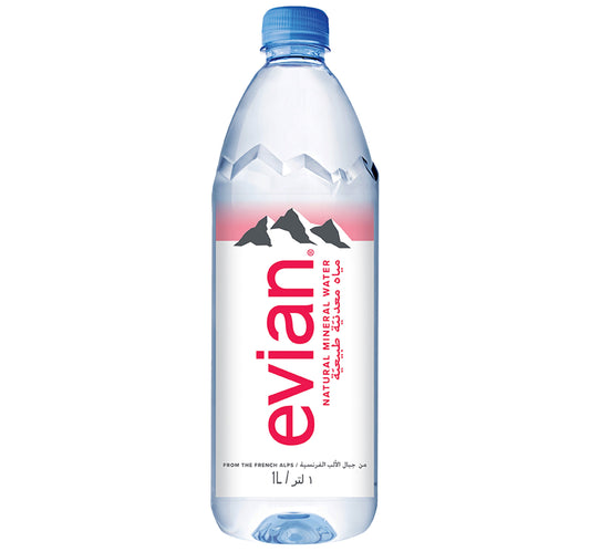 Evian Natural Mineral Water 6 x 1 Litre