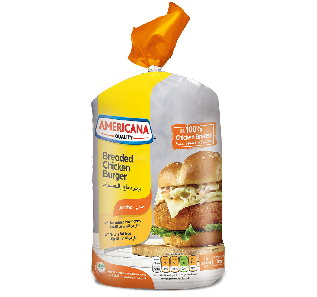 Americana Jumbo Breaded Chicken Burger 10 pcs 1 kg