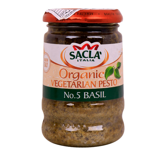Sacla Organic Basil Pesto Vegetarian Recipe 190 g