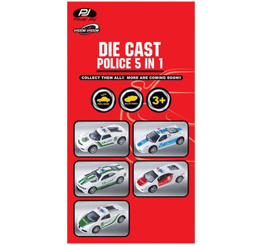 Power Joy Diecast UAE Police Cars 5 pcs Assorted CRD103