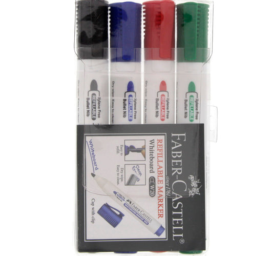 Faber-Castell Whiteboard Refillable Markers Wallet 4 Pieces