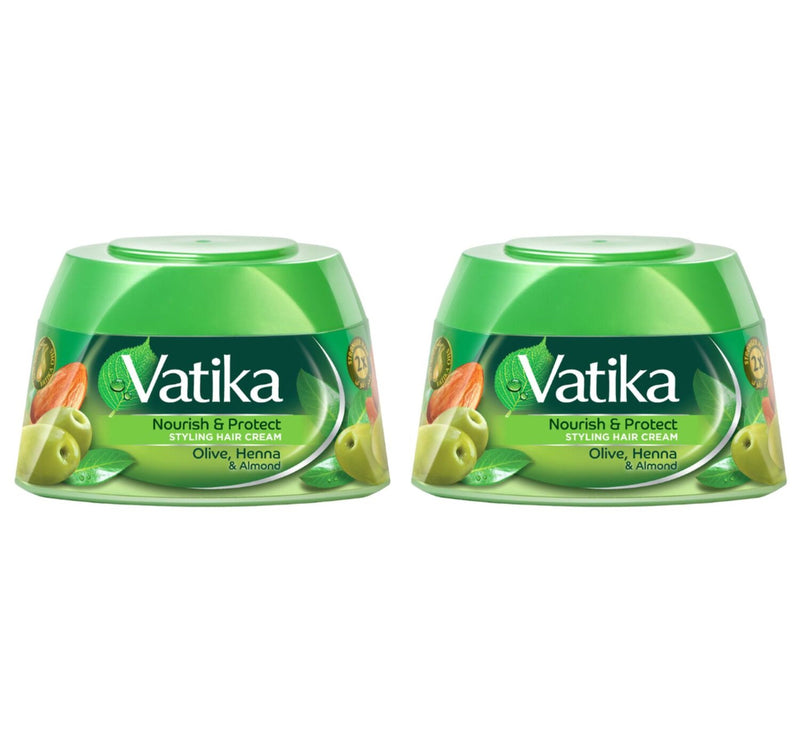 Vatika Naturals Nourish & Protect Styling Hair Cream Henna Almond & Olive 2 x 140 ml