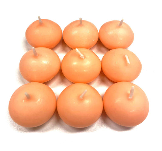 Maple Leaf Scented Floating Candle Set 9pcs Orange Citrus Blossom