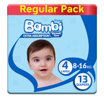 Sanita Bambi Baby Diaper Regular Pack Size 4 Large 8-16 kg 13 pcs