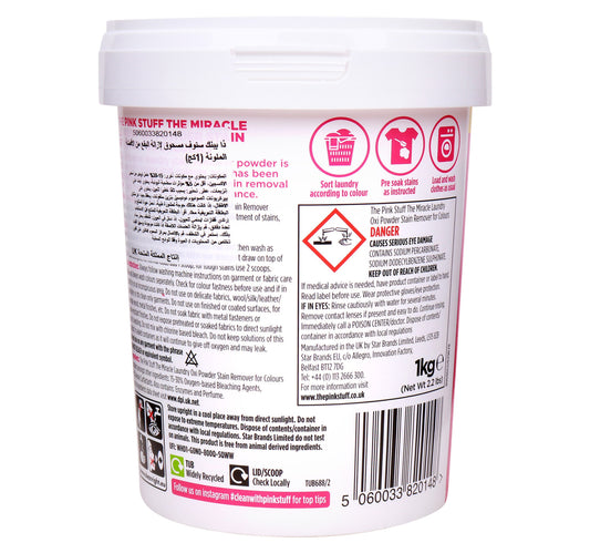 Star Drops Pink Stuff Colours Miracle Laundry Oxi Powder Stain Remover 1 kg