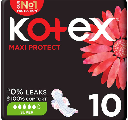 فوط صحية كوتكس ماكسي بروتيكت سميكة فائقة الحجم بأجنحة، 10 قطع