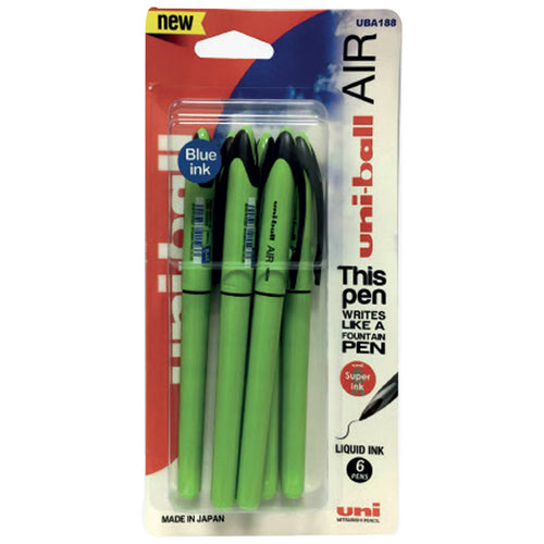 Uniball Air Micro Fine Rollerball Pen 6pcs Set 188M-GNL-06C