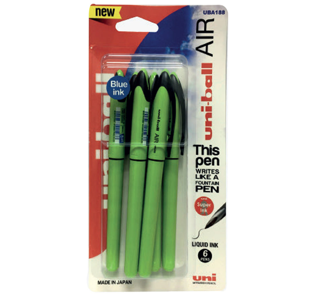 Uniball Air Micro Fine Rollerball Pen 6pcs Set 188M-GNL-06C