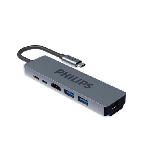 موزع فيليبس USB 3.0 من النوع C بستة منافذ - SWV6116G