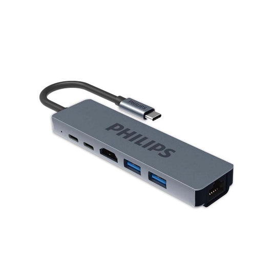 موزع فيليبس USB 3.0 من النوع C بستة منافذ - SWV6116G