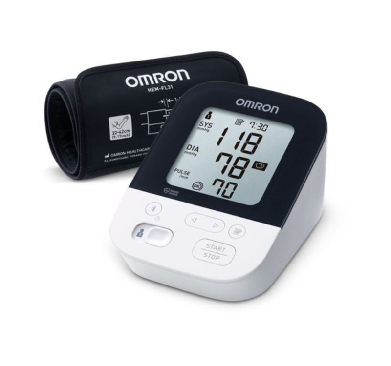 Omron M4 Intelli IT Upper Arm Blood Pressure Monitor, Black/White, HEM-7155T-EBK