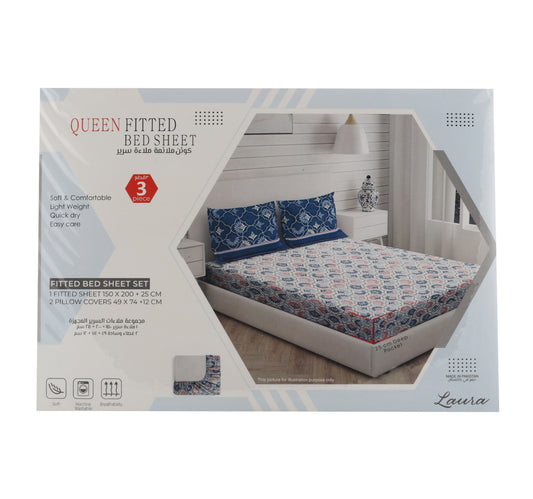 Laura Fitted Sheet 150 x 200cm Assorted Colors