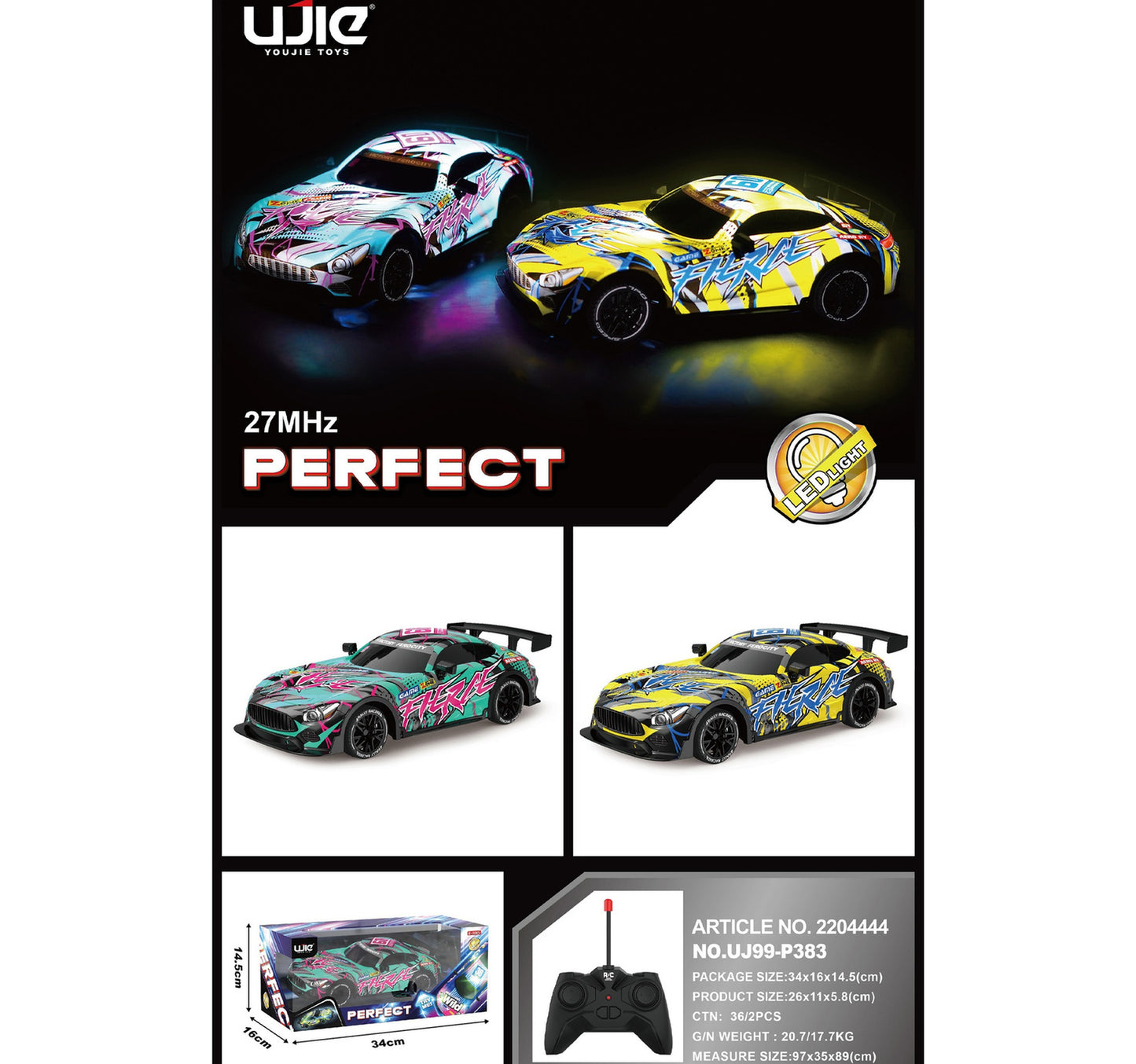 Skid Fusion Rechargeable Remote Controlled Perfect Car With Light P383Assorted Color