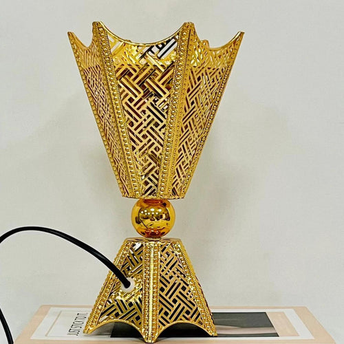 Maple Leaf Metal Incense Burner Electric 13x27cm Gold