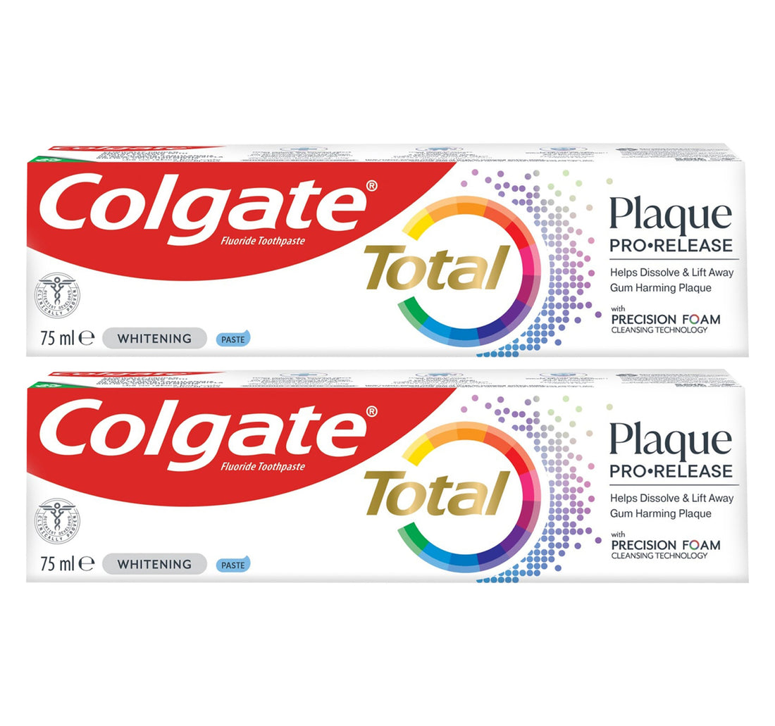 Colgate Total Plaque Pro-Release Whitening Toothpaste 2 x 75 ml