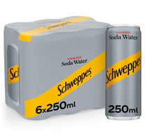 Schweppes Premium Mixer Soda Water 6 x 250 ml