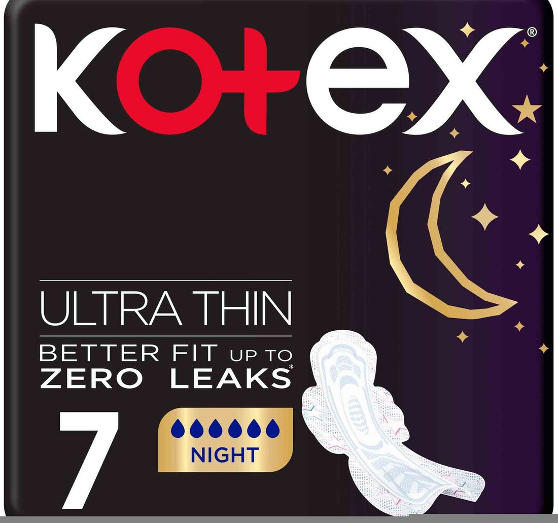 فوط صحية كوتكس الترا رفيعة للحماية الليلية مع أجنحة، 7 قطع