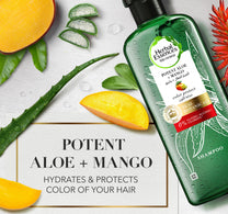 Herbal Essences Color Protect Sulfate Free Potent Aloe Vera + Mango Natural Shampoo for Dry Hair 400 ml