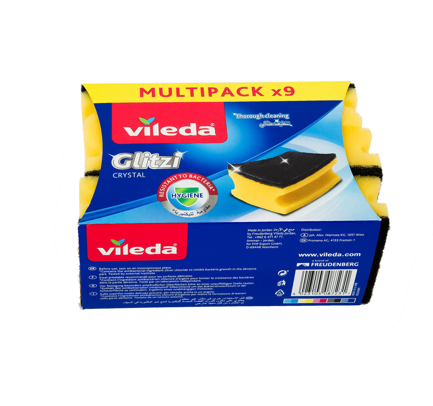 Vileda Glitzi Sponge Scourer Dish Washing High Foam 9 pcs