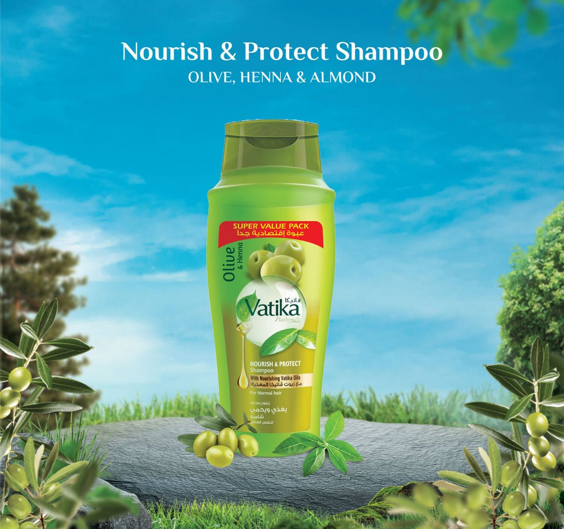Vatika Naturals Nourish and Protect Shampoo Natural & Herbal Enriched with Olive and Henna For Normal Hair 700 ml